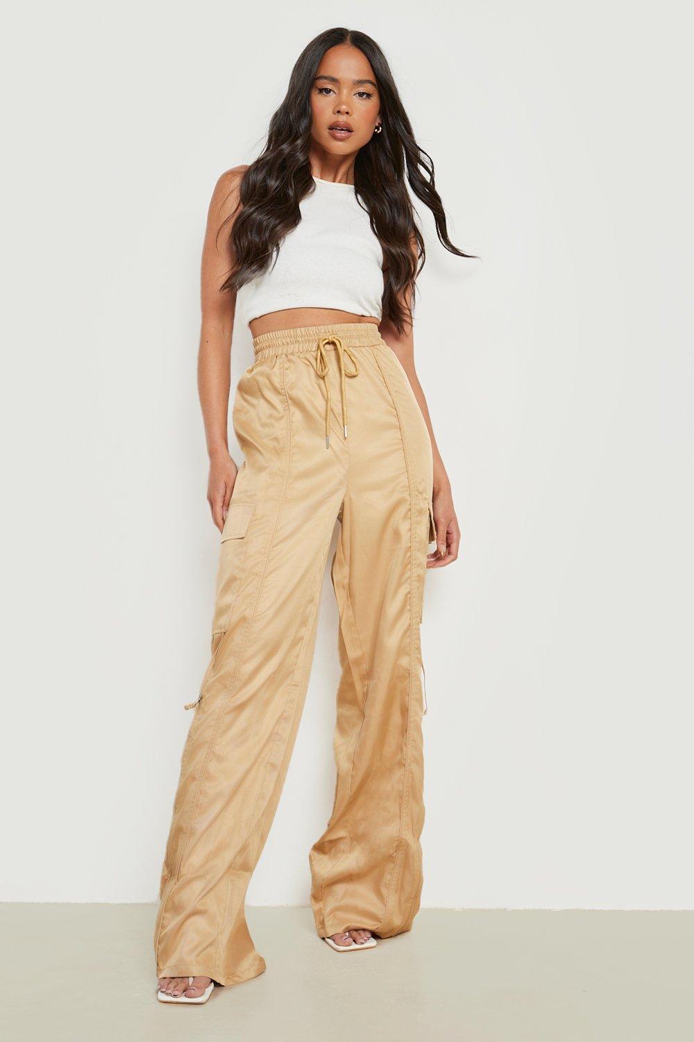 Women's petite khaki cargo 2024 pants